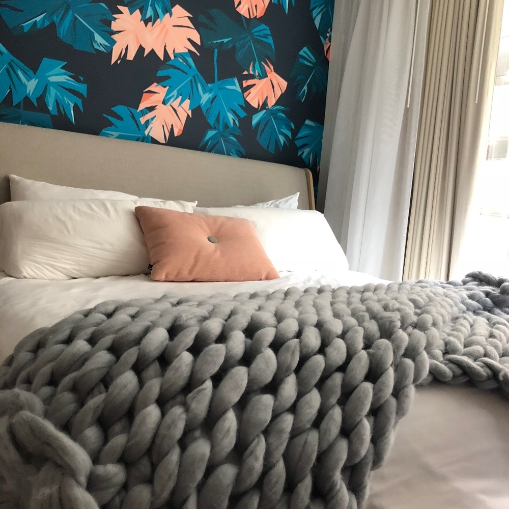 Homei Decor Chunky Merino Wool Throw Blanket - Picture 3 of 4